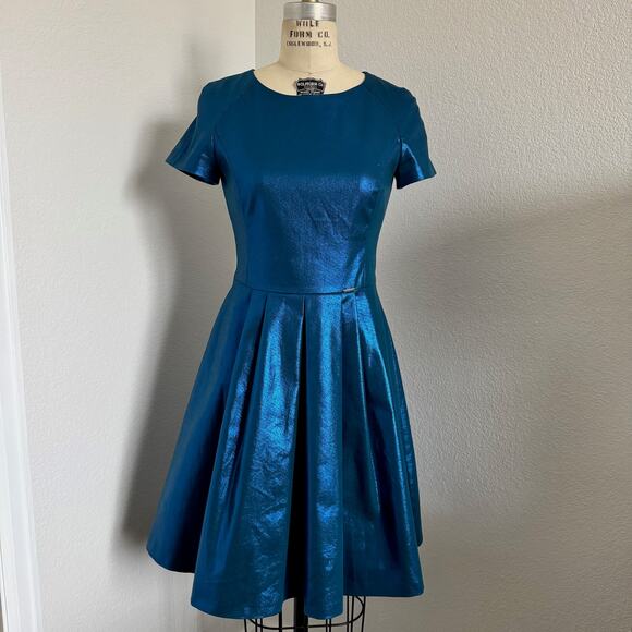 Monarri Dresses & Skirts - Monarri | Irridescent Blue Fit & Flare Dress size 36 European (4/6 U.S.)